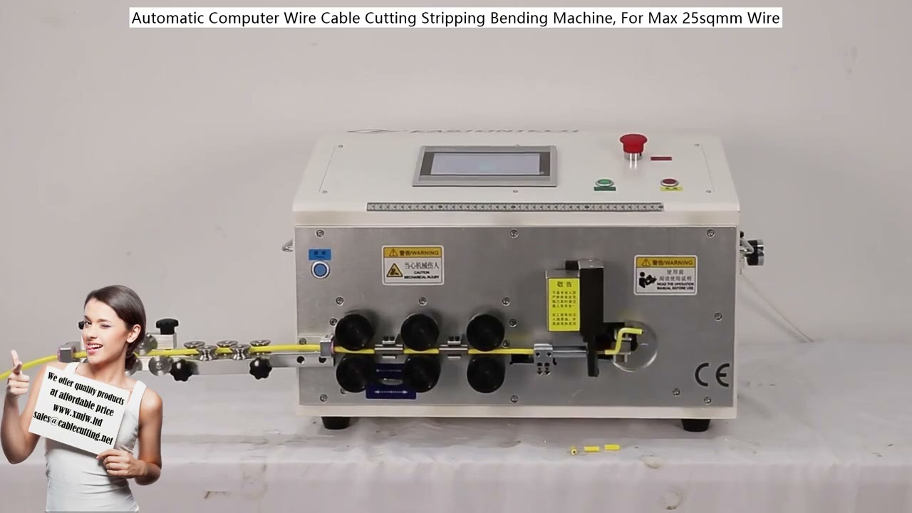 Automatic Computer Wire Cable Cutting Stripping Bending Machine for Max 25-sq-mm Wire